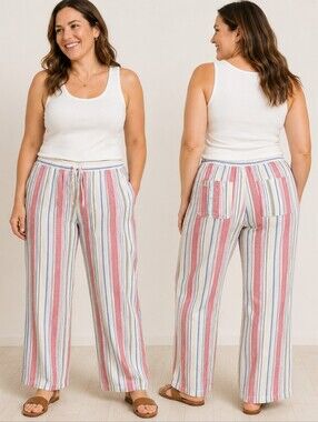 Old Navy Multicolor Striped Pull-On Pants Size L Coastal Casual • Coastal Grandm